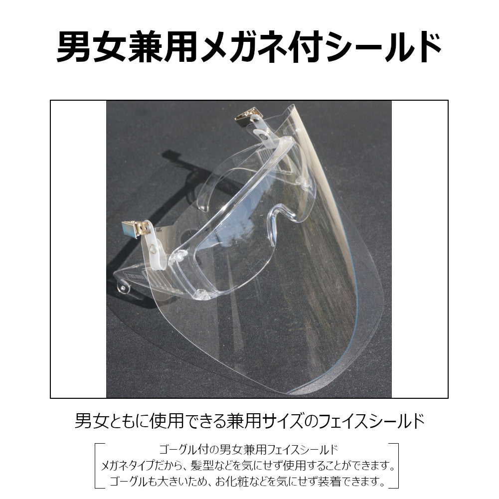 コクサイ(KOKUSAI)フェイスガード UVカットフェイスシールド3枚セット メガネタイプ 飛沫防止 帽子にも取り付け可能な2WAY仕様 男女兼用 NLS0860
