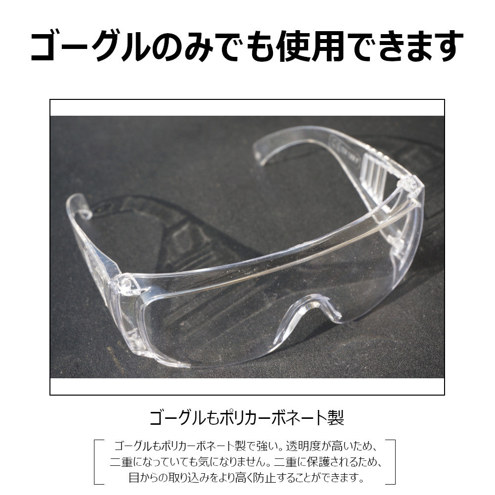 コクサイ(KOKUSAI)フェイスガード UVカットフェイスシールド3枚セット メガネタイプ 飛沫防止 帽子にも取り付け可能な2WAY仕様 男女兼用 NLS0860