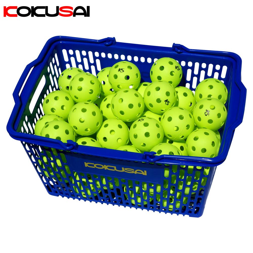 軽量穴あきボール イエロー KS024-5C コクサイ(KOKUSAI)  60個カゴ入り トレーニングボール バッティング 飛ばない