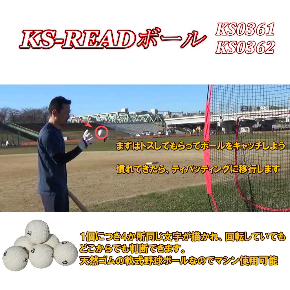 「間」をつくるトレーニングボール バッティングトレーニングボール KS-READボールX 文字ボール 動体視力 コクサイ(KOKUSAI) KS0361
